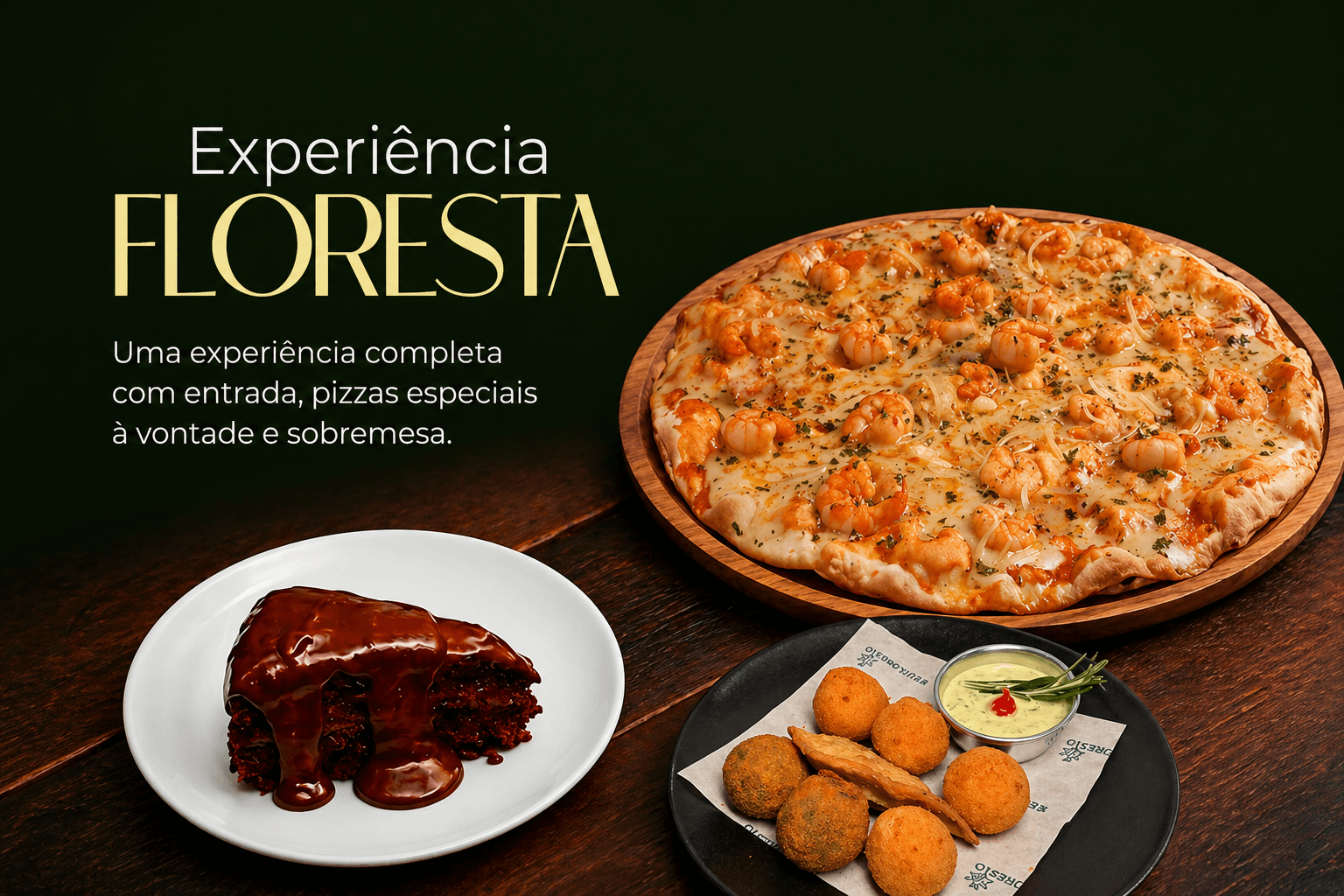 Floresta Bar  - Entrada + pizzas especiais à vontade + sobremesa, a partir de R$54,90!